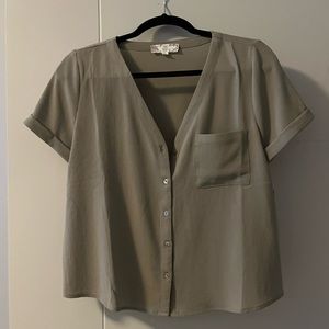 Olive Green Blouse Tee Shirt